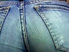Big Boobs Latina in Tight Jeans Stripping