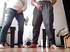 We masturbate with our stepsister in clothes so that our parents don&039;t catch us