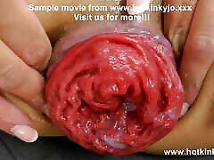 Hotkinkyjo fuck red dildo from mrhankey & extreme prolapse on the sofa