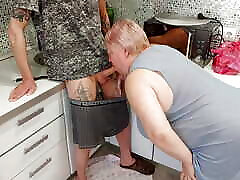 my mother-in-law sucks my hd old latina and I cum in her mouth