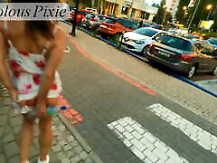 Slutty MILF was whipped in the street for public flashing Slutty MILF was whipped in the street for public flashing