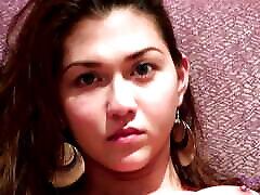 Busty and Beautiful Sapphire from Manila shows off her hot body and wanks her cock with a toy for a self facial