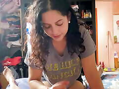 Argentinian slut BabyLuna939 sucks my dick, titsjob until I run out of milk and takes it all Part 1