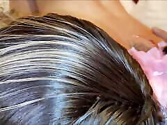The lucky guy fucks the blonde and the brunette while they suck each other and gets a double blowjob