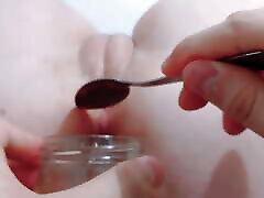 My virgin defloration boy girl makes himself a chocolate with the flavor of freshly used sweet pussy