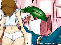 hentai dziwka pokazuje swoje ciało i duże cycki