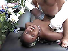 Ebony Slut White Cock Pounding