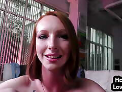 Redhead amateur slut with hot sex luxura gives oiled kissy layn wife anal HJ