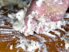 Ebony Girl Smashes Cupcakes with Her Feet