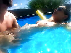 Pregnant Sex in the Pool Outside