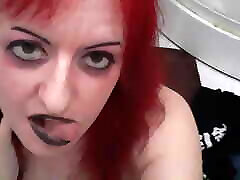 Goth girl masturbates on bathroom and cums
