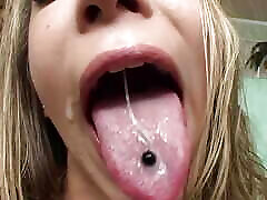 Slender brunette takes on four dicks in all of her holes and gets facialized