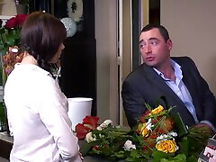Horny french office worker Lilu Moon is working hard with tight anal to get paid