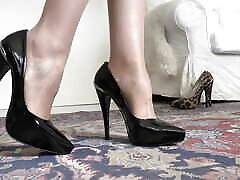 Lady Victoria Valente - Demonstration of 2 Pairs of High Heels, Walking in High Heels and JOI