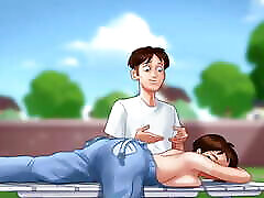 Let&039;s Play - Summertime Saga, Rubbing Diane with sunscreen