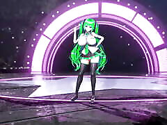 Hatsune Miku Huge Boobs Undress Dance xxx dog and grls Vocaloid Bibbidiba Song Mmd 3D Green Hair Color Edit Smixix