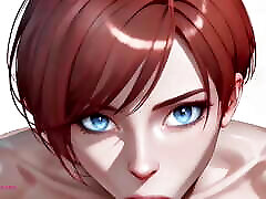 Cum In My Mouth - Close Up POV Blowjob By A Short Haired Redhead With Small Tits - AI