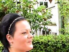 Normal German chubby girl persuaded to sex casting