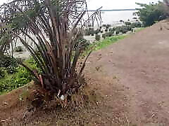 Walking on the riverbank