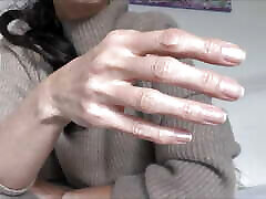 Lady Victoria Valente - Cashmere Knit Outfit, Beautiful Hands, Short Fingernails, Close-ups, JOI