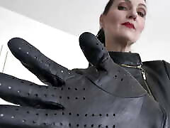 Sniffing Leather Gloves, Hand Over Mouth Lady Victoria Valente Instructions for Masturbating
