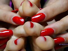 Sweat Small Feet Mistress Red Toenail Polish Female Domination Sensual
