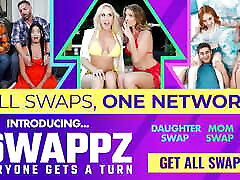 Swappz - Scared and Horny Step Daughters Bounce on Step Daddy Cock in Risky Swap!
