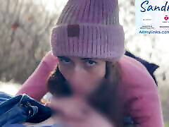 Winter pov blowjob wearing a snow beanie