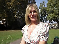 Blonde MILF with big boobs sucking a hard dick - Summer Rose