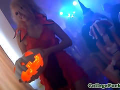 Russian coeds enjoy halloween orgy