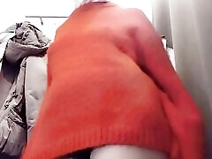 Sexy brunette tries on tights, hairy pussy, big ass, big tits. Amateur first try mom hairy pussy, big tits, big nipples