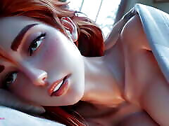 Cute Redhead Let You Cum On Her Face While Sharing A Bed - POV AI