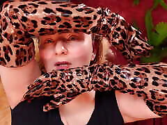 Long Leather Gloves and Oily Face. Asmr Arya Grander. Sfw Video.