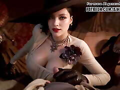 Resident Evil Lady Dimitrescu cosplay Jerking you off Uncensored Hentai AI generated