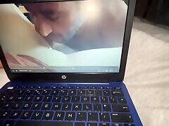 Solo teen watches cunnilingus porn and masturbates - Homemade FPOV