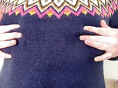 Sweater Weather - Katy Churchill big boobs tit play breast tease