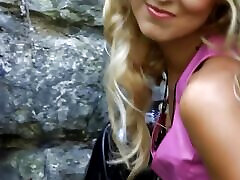 Blonde milf gets naked outdoors to show to her cam users on EroticOnly!
