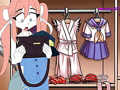 Huge Breasts Sticking Out of the Suit in Public! Halloween Cartoon Sex