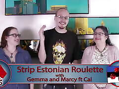 A strip Estonian roulette game with two big-titted ladies