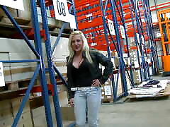 Naughty hot blonde milf sucks my cock at work