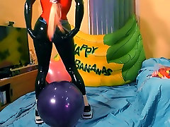 petite youthful cutie public kigurumi popping son take antage with mom balloon