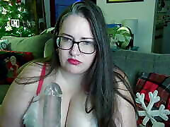 Festive Jane strokes Icicle cock