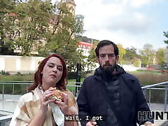 HUNT4K. Sexy redhead slut is enough of junk food and her stupid BF and fucke