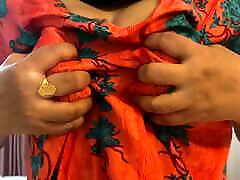 Arabian girl Pressing her Big Boobs with sexy tylor fuck up in home