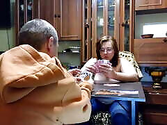 Lost at Cards, but Finished All Over Her Face!