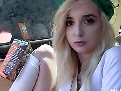 He buys all her cookies from the schoolgirl if he gets to lick her pussy in return