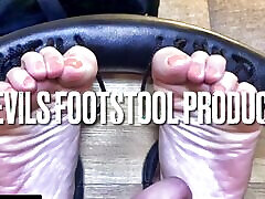 Mature Tomiko Strips Shoes & Socks for POV Barefoot Tickling