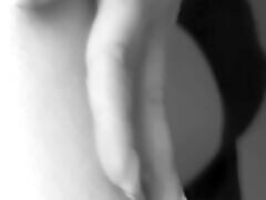 Beautiful Girl WIth Pink Nails Masturbates With Glass Dildo!