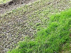 Tits with cum on it spanking in the woods