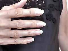 JOI Clip Beautiful Hands and Black Silk Negligee Lady Victoria Valente